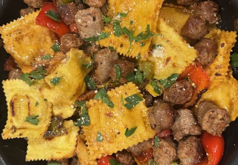 Fire Ring Italian Sausage Ravioli Skillet